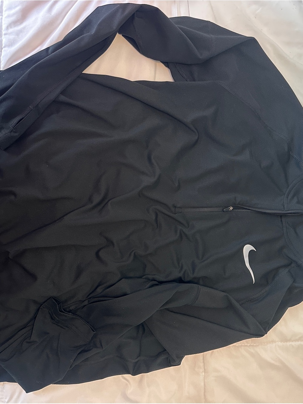 Nike Black Women's Half-Zip Bomber Jacket with Swoosh